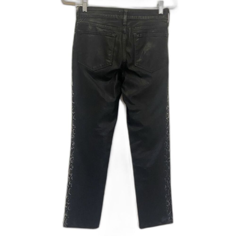 NYDJ - black jeans with snake print side stripes. Slim cut and true to size. - Picture 8 of 15
